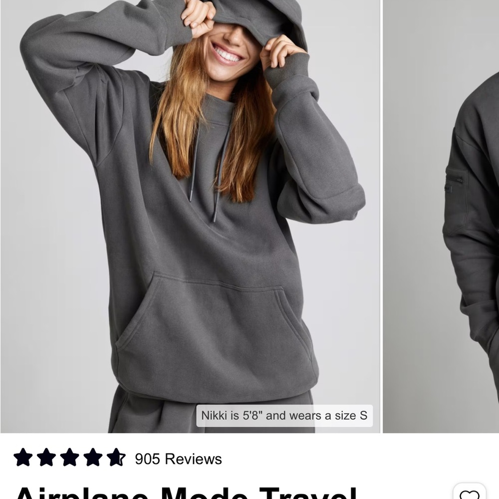 Comfort Airplane Mode Travel Sweatpants and Hoodie in Steel Grey - Picture 9 of 10
